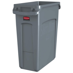 Afvalbak Rubbermaid Slim Jim Vented met luchtsleuven 60liter grijs