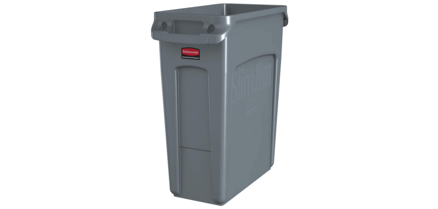 Collecteur Rubbermaid Slim Jim Vented avec conduits d'aération 60L gris
