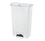 Poubelle à pedale Rubbermaid Slim Jim Step-On 68L blanc