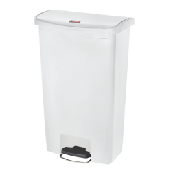 Poubelle à pedale Rubbermaid Slim Jim Step-On 68L blanc