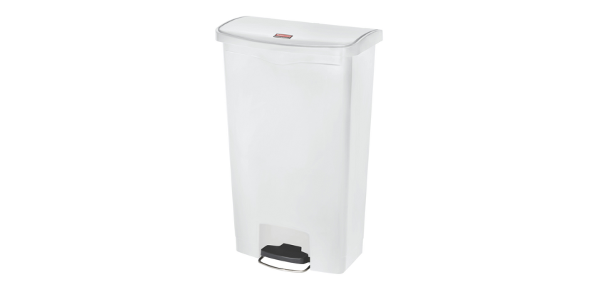 Rubbermaid Slim Jim Step-On Abfalleimer mit Pedal 68L weiß