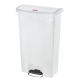 Poubelle à pedale Rubbermaid Slim Jim Step-On 68L blanc