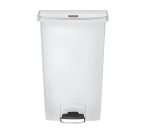 Poubelle à pedale Rubbermaid Slim Jim Step-On 68L blanc