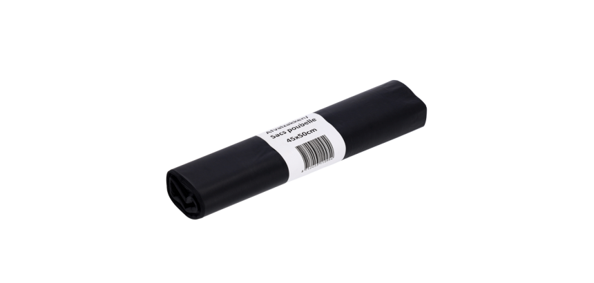 Cleaninq Trash Bag 45x50cm LDPE Recycled T25 15L Black Roll of 20 Pieces