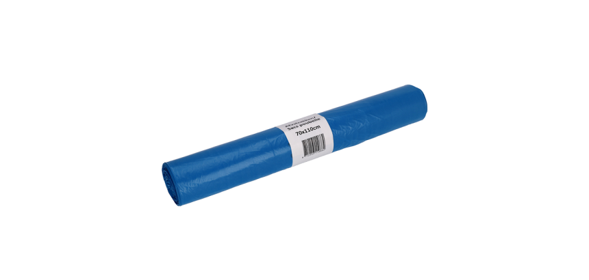 Cleaninq Trash Bag 70x110cm HDPE Recycled T25 120L Blue Roll of 20 Pieces