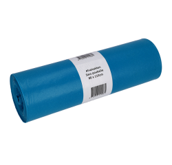 Sac poubelle Cleaninq 80x110cm LDPE Recycled T60 140L bleu rouleau 20 pièces