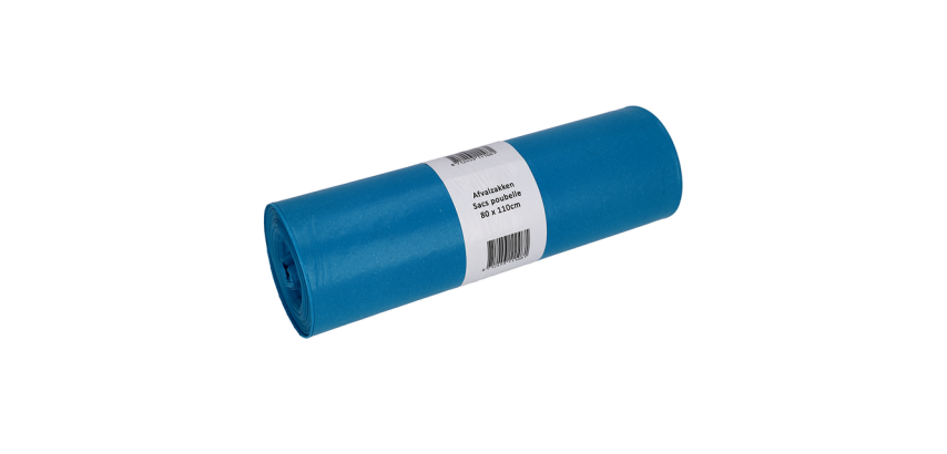 Cleaninq Müllbeutel 80x110cm LDPE Recycelt T60 140L blau Rolle 20 Stück