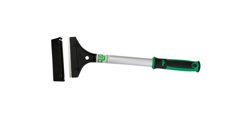 Unger 10cm floor and glass scraper with 25cm handle.