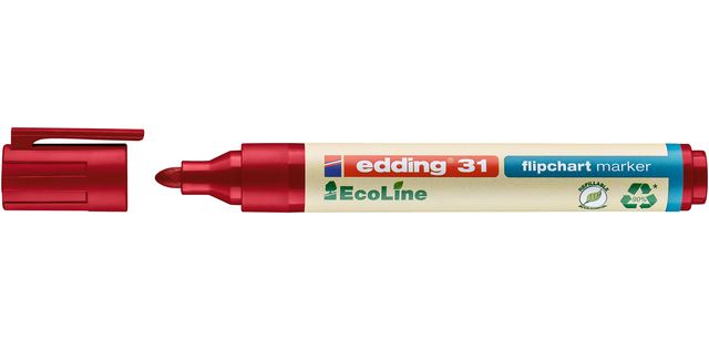 Edding 31 EcoLine marker for flipchart chisel 1.5-3mm red