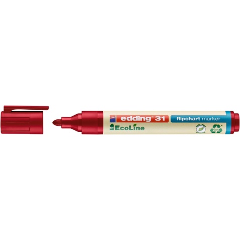 Marqueur edding 31 EcoLine pour chevalet ogive 1,5-3mm rouge