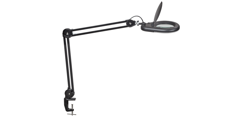 MAULviso LED magnifying lamp clamp black
