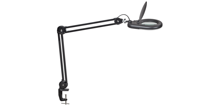 Lampe loupe MAULviso LED pince noir