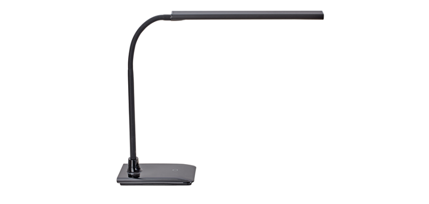 Adjustable MAULpirro LED desk lamp, black base