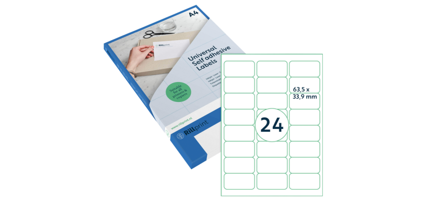 Rillprint Label 63.5x33.9mm transparent matte 600 labels
