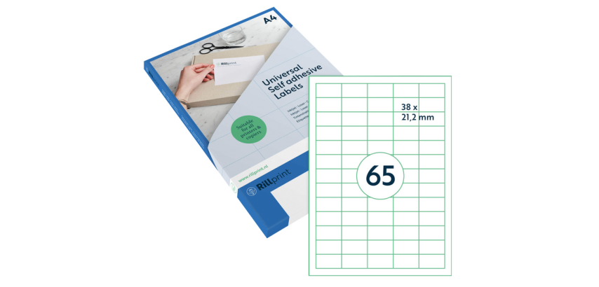 Etiquette Rillprint 38x21,2mm transparent mat 1625 étiquettes