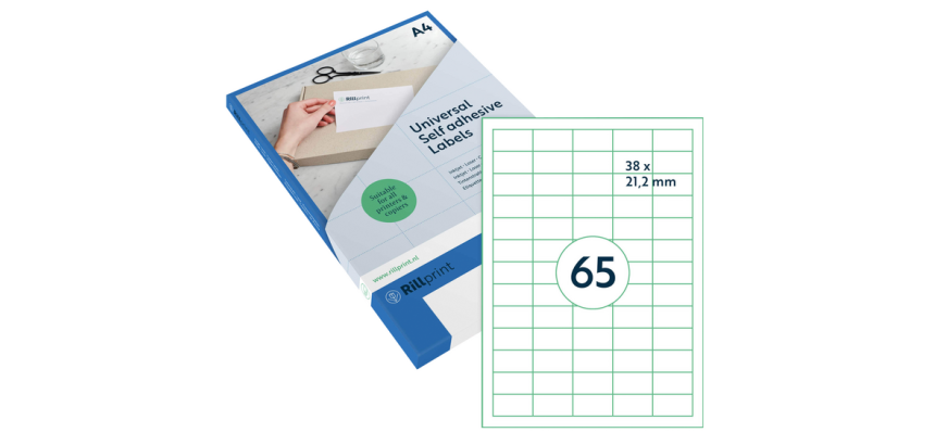 Etiquette Rillprint 38x21,2mm transparent mat 1625 étiquettes