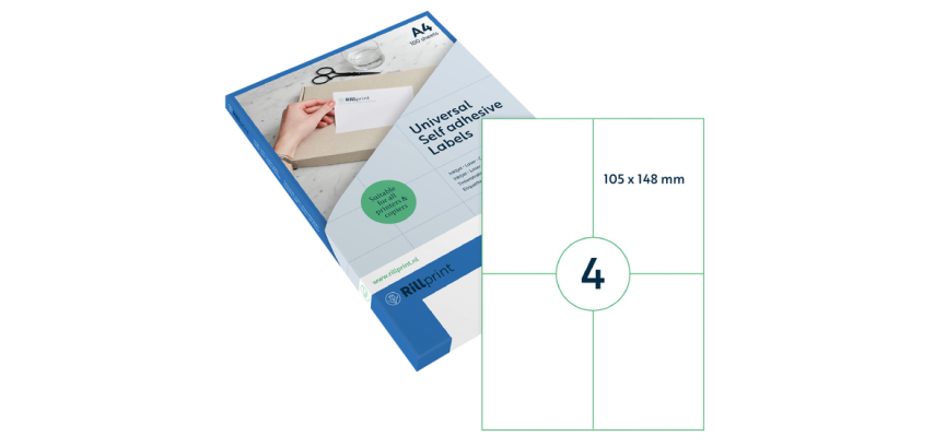 Etiquette Rillprint 105x148mm transparent mat 100 étiquettes