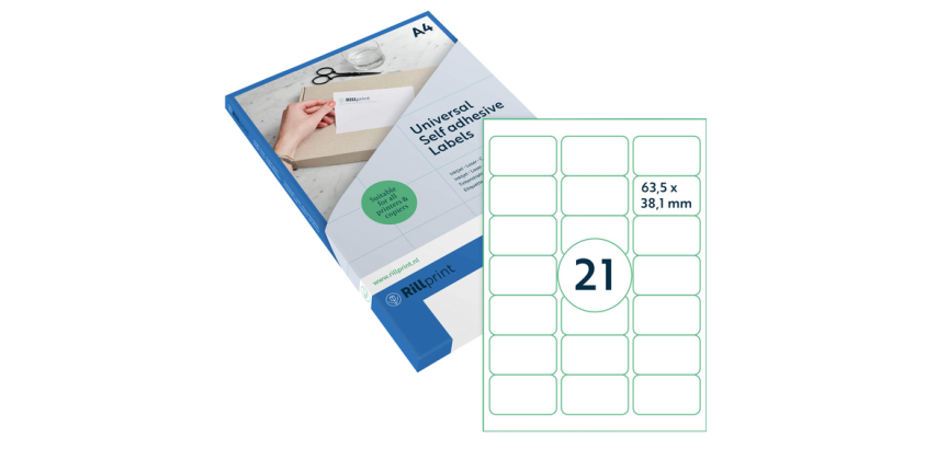 Etiquette Rillprint 63,5x38,1mm transparent mat 525 étiquettes