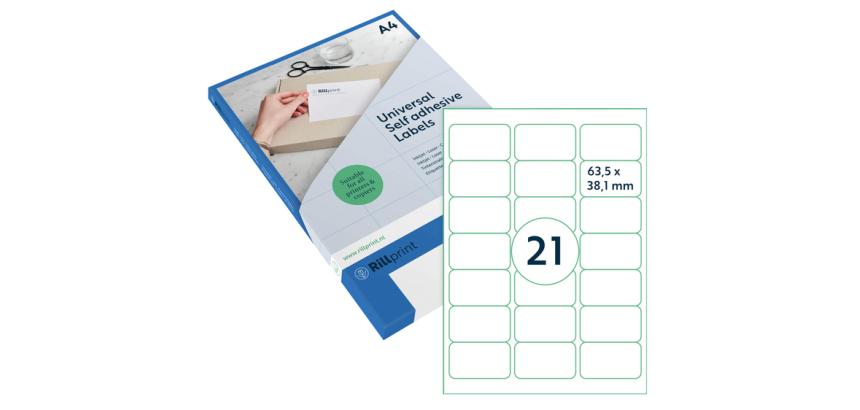 Rillprint Label 63.5x38.1mm matte transparent 525 labels
