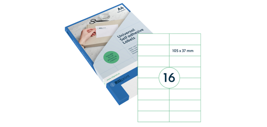 Label Rillprint 105x37mm matte transparent 400 labels