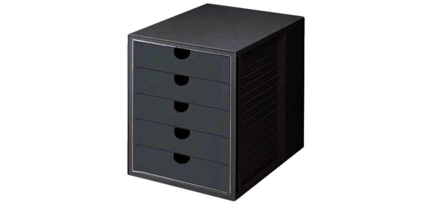 Ladenbox Han 1450 5 geschlossene Schubladen schwarz