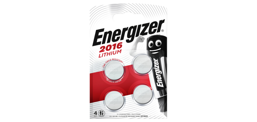 Batterij Energizer knoopcel 4x CR2016 lithium