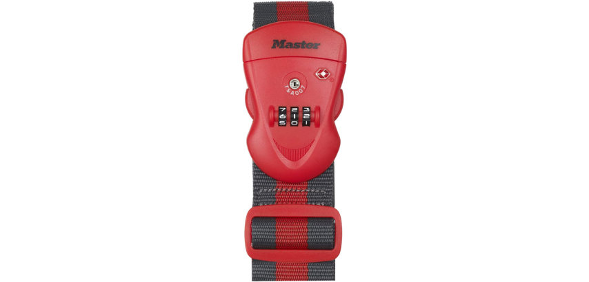 TSA Luggage Strap MasterLock with programmable combination red/black