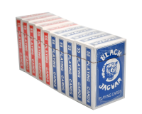 Jeu de cartes rouge et bleu 10 paquets filmés