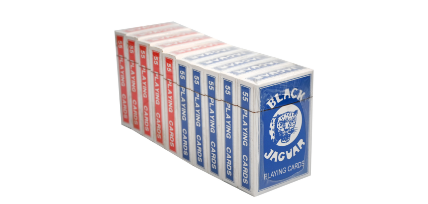 Jeu de cartes rouge et bleu 10 paquets filmés