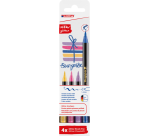 Edding 1340 glitter brush pen assorted set of 4 pieces