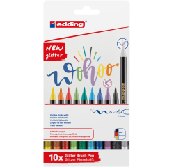 Brushpen edding 1340 glitter assorti set à 10 stuks