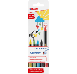 Fineliner edding 1200 fijn glitter assorti set à 5 stuks