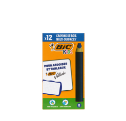 Crayon tableau blanc BIC Kids Multi-surface bleu 12 pièces
