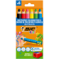 Crayon de couleur BIC Kids Multi-surface inclus taille-crayon assorti paquet 6 pièces