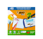 Crayon de couleur BIC Kids Multi-surface Class inclus 2 taille-crayons assorti  10 couleurs pack 40pcs