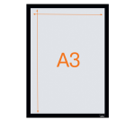 Porte-affiche Nobo magnétique autocollant A3 noir 2 pièces