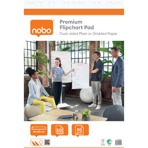 Flipoverpapier Nobo Premium 60x85cm dubbelzijdig plano 2x 50vel