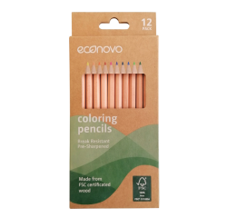 Crayon de couleur Econovo assorti blister 12 pièces