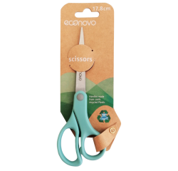 Schaar Econovo 178mm blauw blister à 1 stuk
