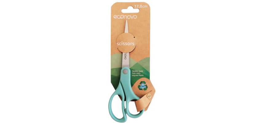 Ciseaux Econovo 18cm bleu blister 1 pièce