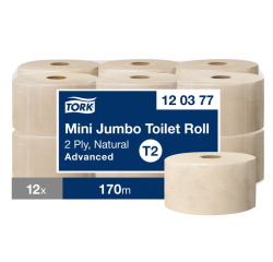 Papier toilette Tork T2 Advanced Jumbo Mini  120377 2 épaisseurs 170m naturel