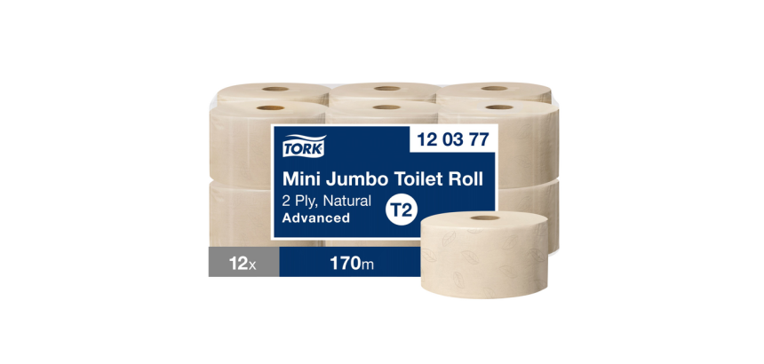 Tork T2 Advanced Jumbo Mini Toilet Paper 120377 2-ply 170m natural