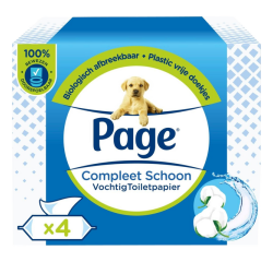 Vochtig toiletpapier Page Compleet Schoon 4 pakken à 38 vel
