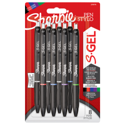 Stylo gel Sharpie S-Gel Medium assorti blister 8 pièces