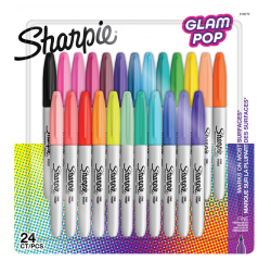Viltstift Sharpie Glampop fijn assorti blister à 24 stuks