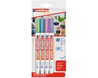 Marqueur craie edding 4085 By Securit ogive 1-2mm métallisé assorti blister 4 pièces