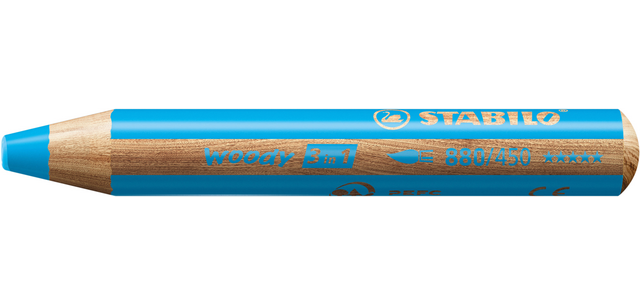 Kleurpotloden STABILO 880 woody 3 in 1 multitalent lichtblauw