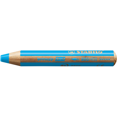 Crayon de couleur STABILO 880 woody 3-en-1 multi-surfaces bleu clair