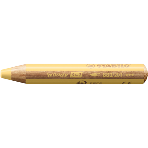Kleurpotloden STABILO 880 woody 3 in 1 multitalent pastel geel