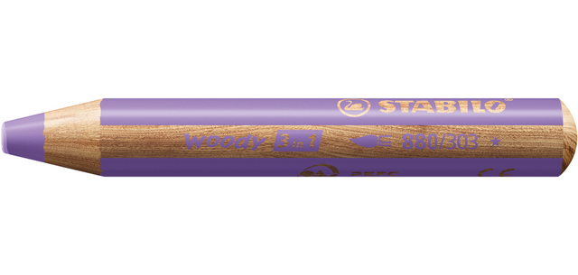 Kleurpotloden STABILO 880 woody 3 in 1 multitalent pastel lila